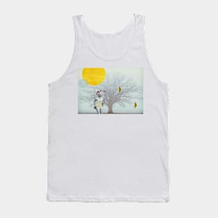 Retro Girl at Tree Tank Top